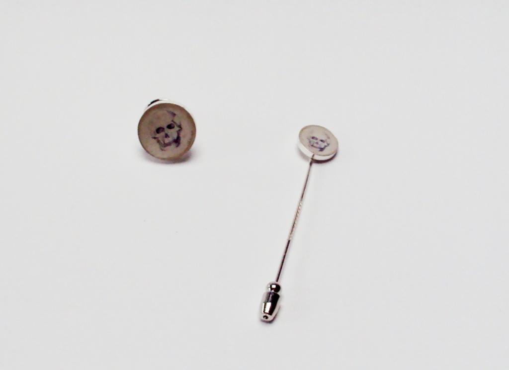 zilver pin en dasspeld sluiting in edelstaal 
